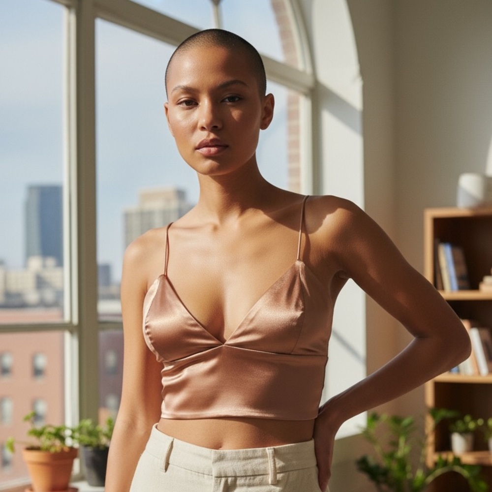 Meshki Ilona Satin Diamonte Triangle Bralette
